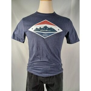 Eddie Bauer Shirt Mens Small Blue Expedition Outfitter 1920 Graphic Tee Mountain